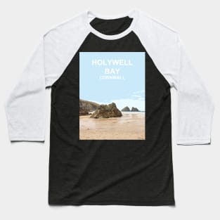Holywell Bay Cornwall. Cornish gift. Travel poster Baseball T-Shirt